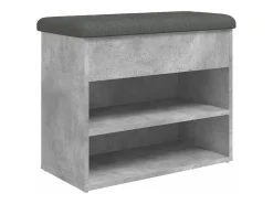 Banco sapateira 62x32x50 cm derivados madeira cinzento cimento