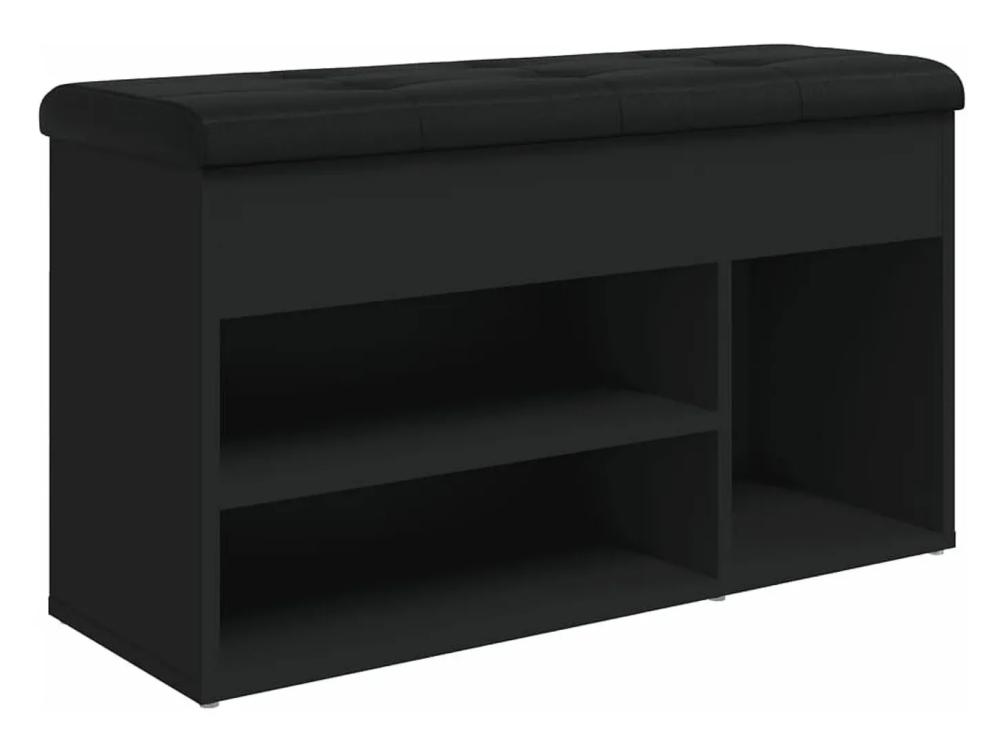 Banco sapateira 82x32x45,5 cm derivados de madeira preto PT940139