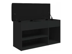 Banco sapateira 82x32x45,5 cm derivados de madeira preto PT940139