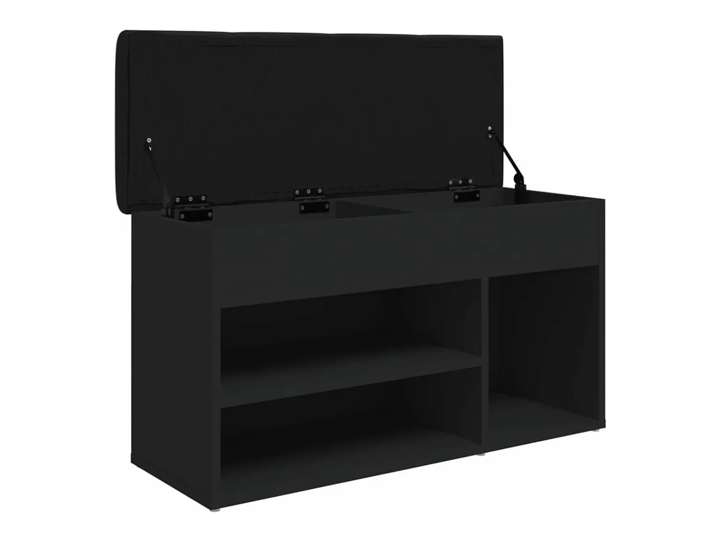 Banco sapateira 82x32x45,5 cm derivados de madeira preto PT940139