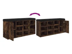 Banco sapateira 102x32x50 cm derivados madeira carvalho fumado