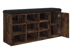 Banco sapateira 102x32x50 cm derivados madeira carvalho fumado