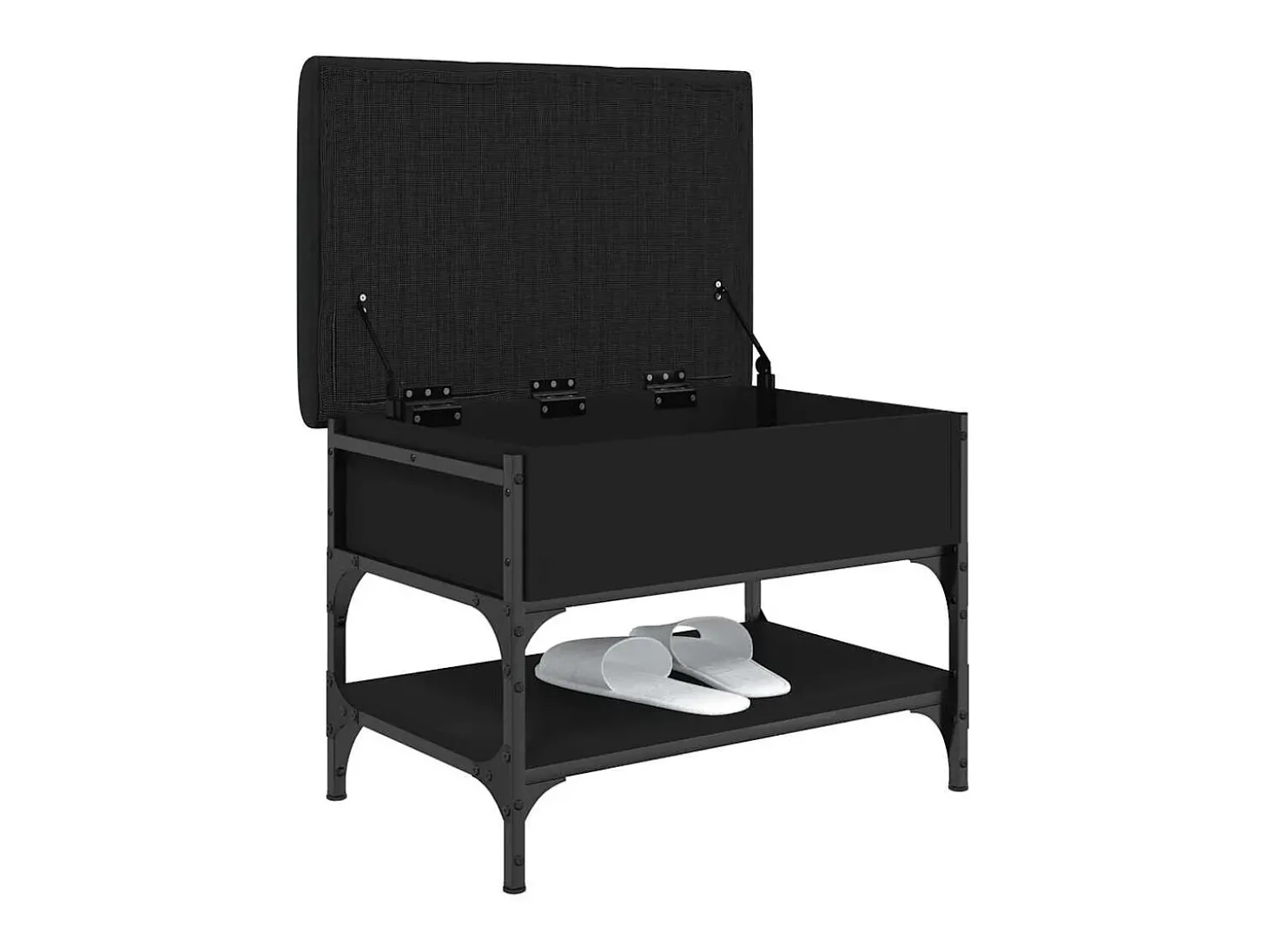 Banco sapateira 62x42x45 cm derivados de madeira preto