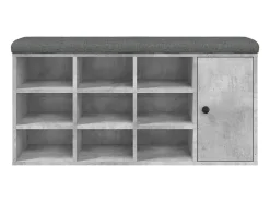 Banco sapateira 102x32x50 cm derivados madeira cinzento cimento