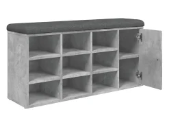 Banco sapateira 102x32x50 cm derivados madeira cinzento cimento