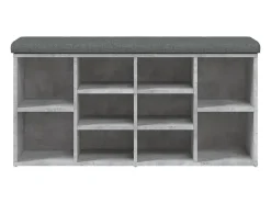 Banco sapateira 102x32x50 cm derivados madeira cinzento cimento PT313962