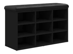 Banco sapateira 82x32x50 cm derivados de madeira preto