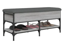 Banco sapateira 102x42x45 cm derivados madeira cinzento sonoma