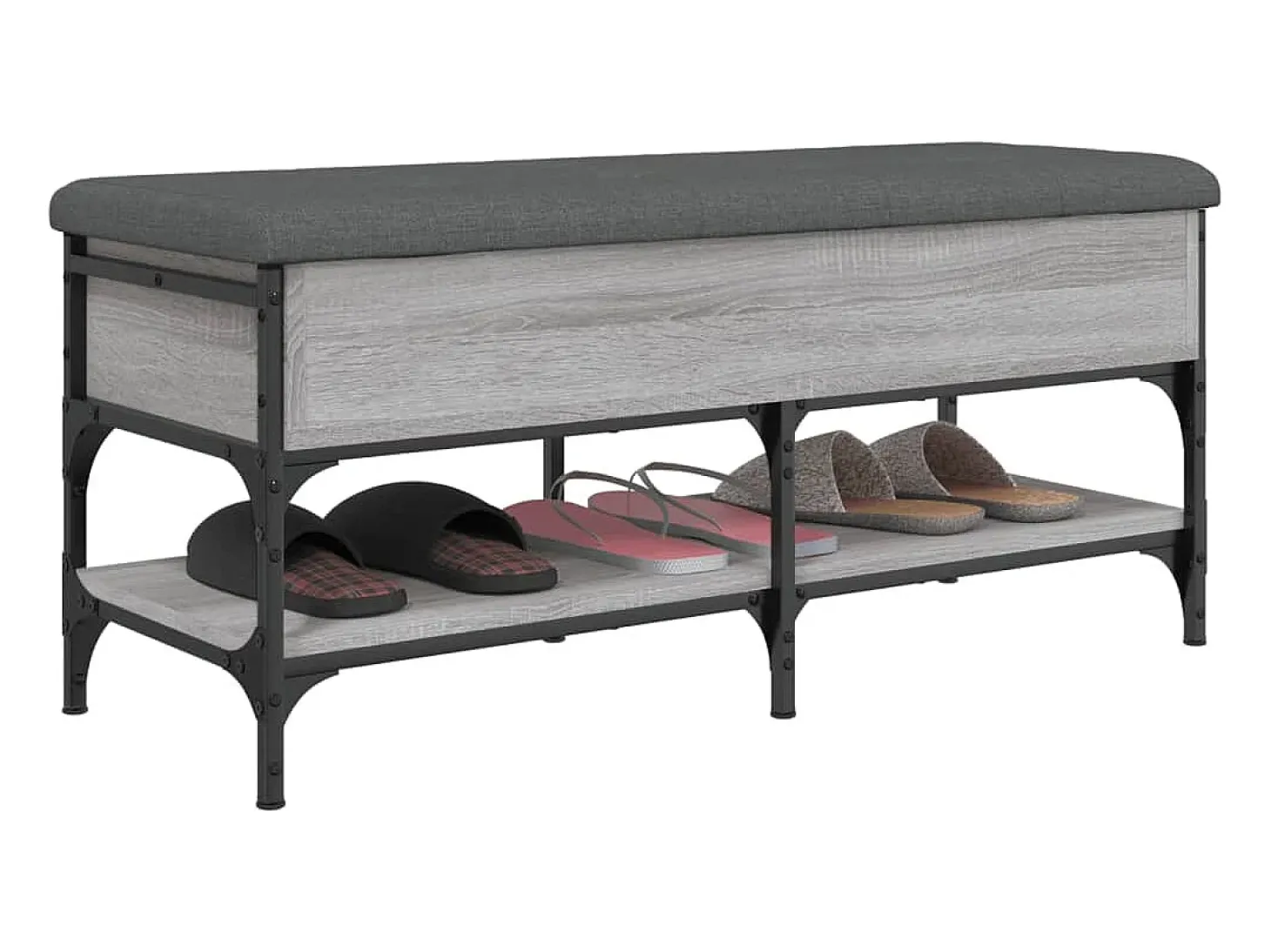 Banco sapateira 102x42x45 cm derivados madeira cinzento sonoma