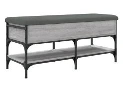 Banco sapateira 102x42x45 cm derivados madeira cinzento sonoma