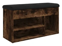 Banco sapateira 82x32x45,5 cm derivados madeira carvalho fumado PT489846
