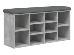 Banco sapateira 102x32x50 cm derivados madeira cinzento cimento