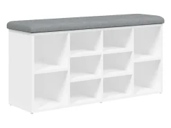 Banco sapateira 102x32x50 cm derivados de madeira branco PT526045