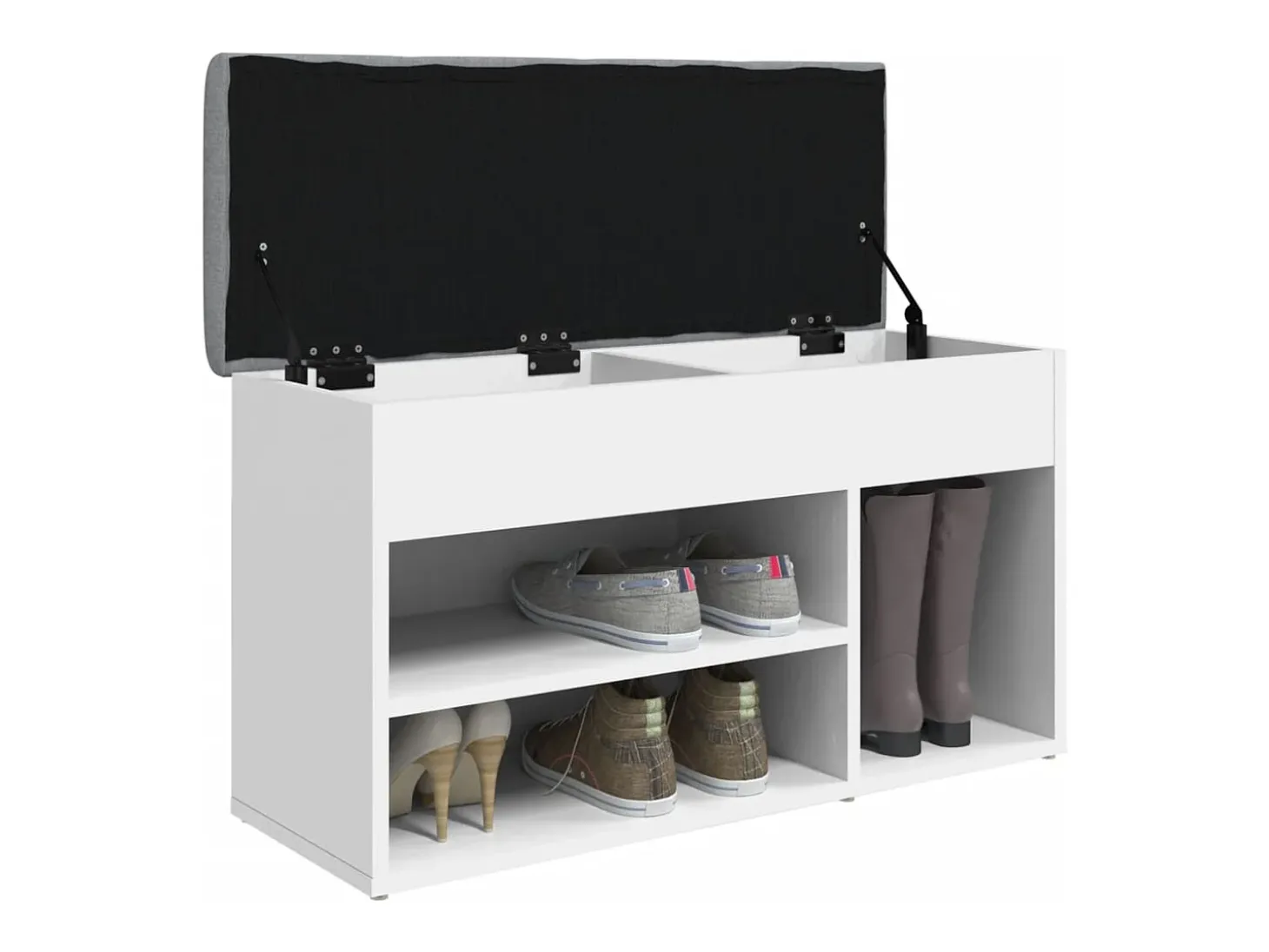 Banco sapateira 82x32x45,5 cm derivados de madeira branco PT343453