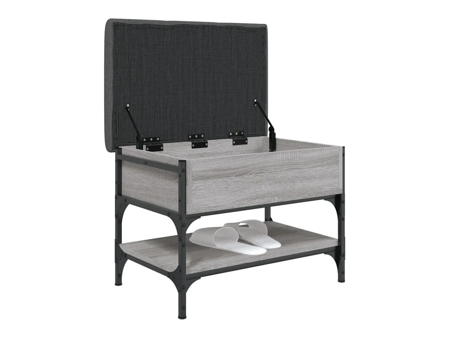 Banco sapateira 62x42x45cm derivados de madeira cinzento sonoma