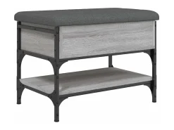 Banco sapateira 62x42x45cm derivados de madeira cinzento sonoma