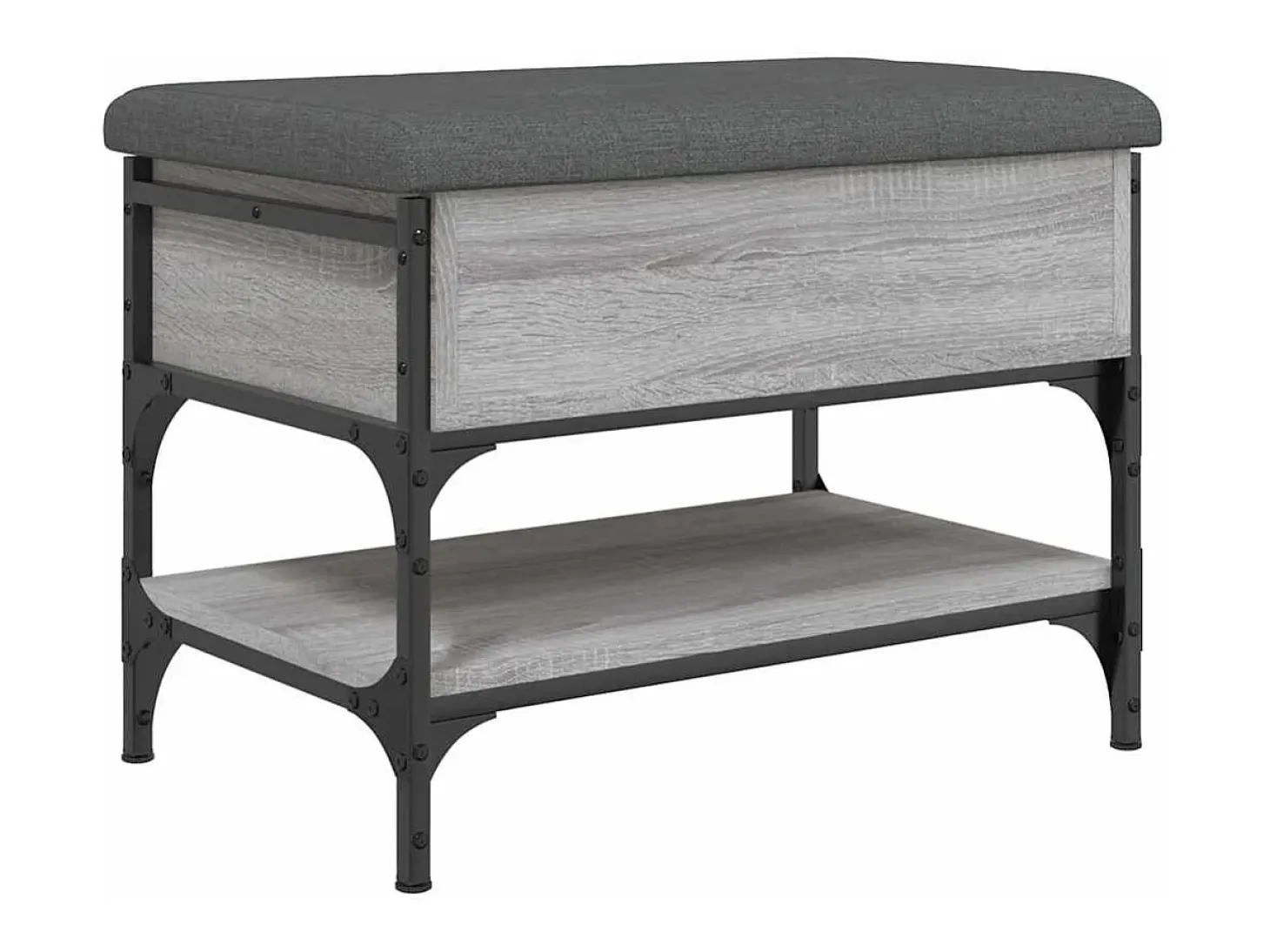 Banco sapateira 62x42x45cm derivados de madeira cinzento sonoma