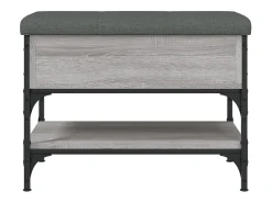 Banco sapateira 62x42x45cm derivados de madeira cinzento sonoma