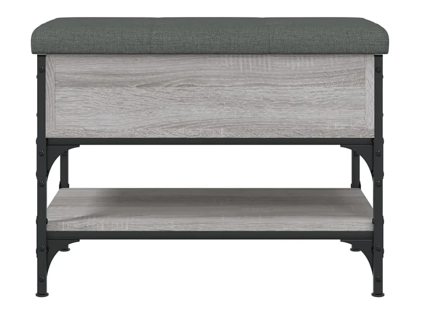 Banco sapateira 62x42x45cm derivados de madeira cinzento sonoma