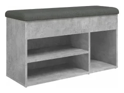 Banco sapateira 82x32x45,5cm derivados madeira cinzento cimento PT414963