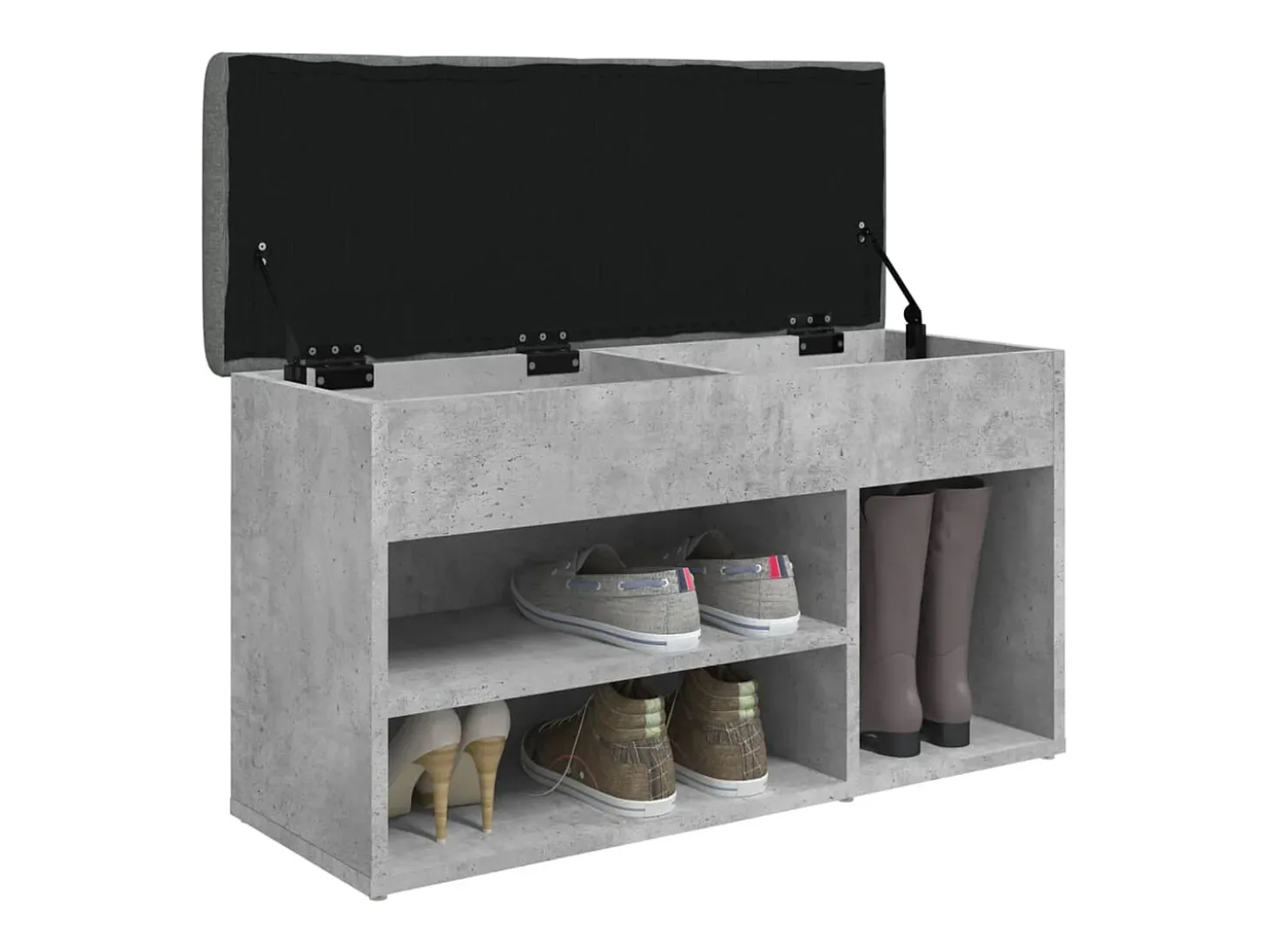 Banco sapateira 82x32x45,5cm derivados madeira cinzento cimento PT414963
