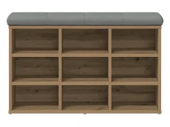 Banco sapateira 82x32x50cm derivados madeira carvalho artisiano