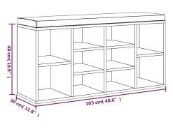 Banco sapateira 103x30x48cm derivados madeira carvalho castanho