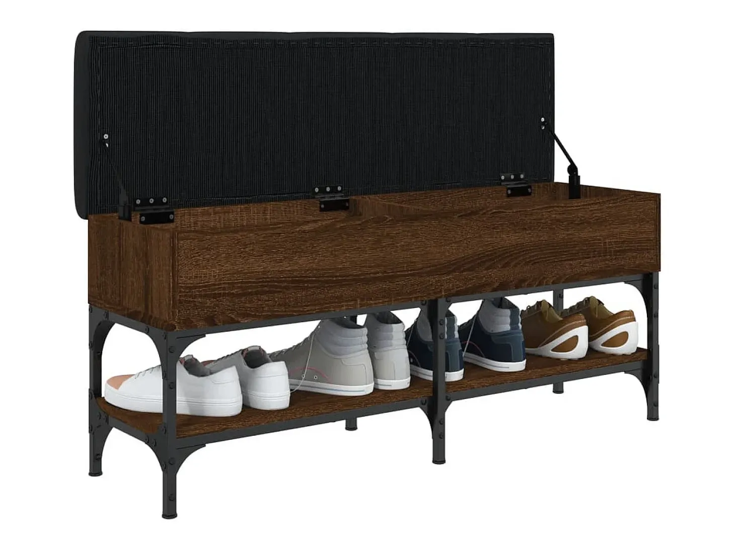 Banco sapateira 102x32x45cm derivados madeira carvalho castanho