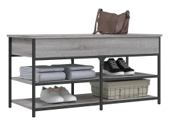 Banco sapateira 100x42,5x50cm derivados madeira cinzento sonoma
