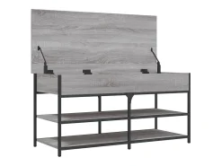 Banco sapateira 100x42,5x50cm derivados madeira cinzento sonoma