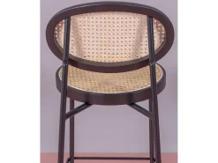 Banco vintage com design clássico em rotim natural (65cm) - Norte - Preto