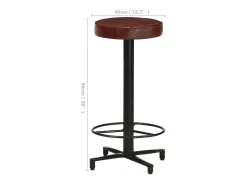 Bancos de bar 2 pcs 66 cm couro genuíno