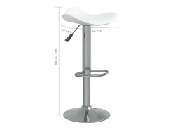 Bancos de bar 2 pcs aço cromado e couro artificial branco
