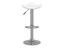 Bancos de bar 2 pcs aço cromado e couro artificial branco