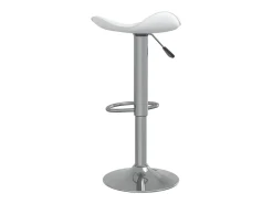 Bancos de bar 2 pcs aço cromado e couro artificial branco