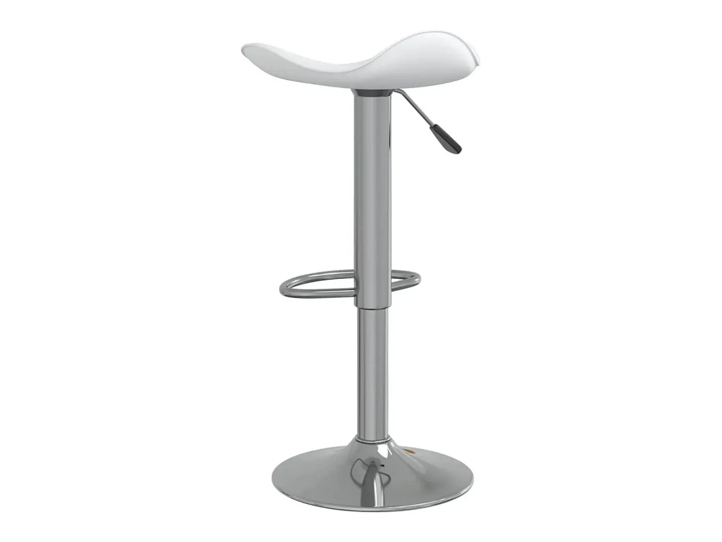 Bancos de bar 2 pcs aço cromado e couro artificial branco
