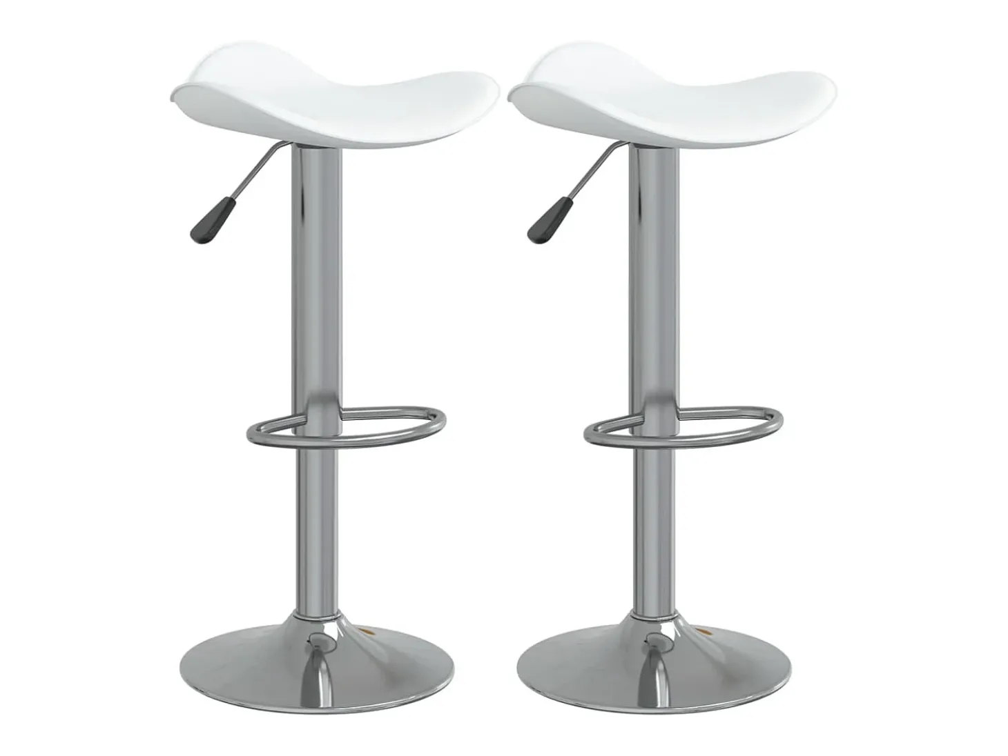 Bancos de bar 2 pcs aço cromado e couro artificial branco