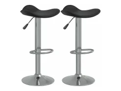Bancos de bar 2 pcs aço cromado e couro artificial preto