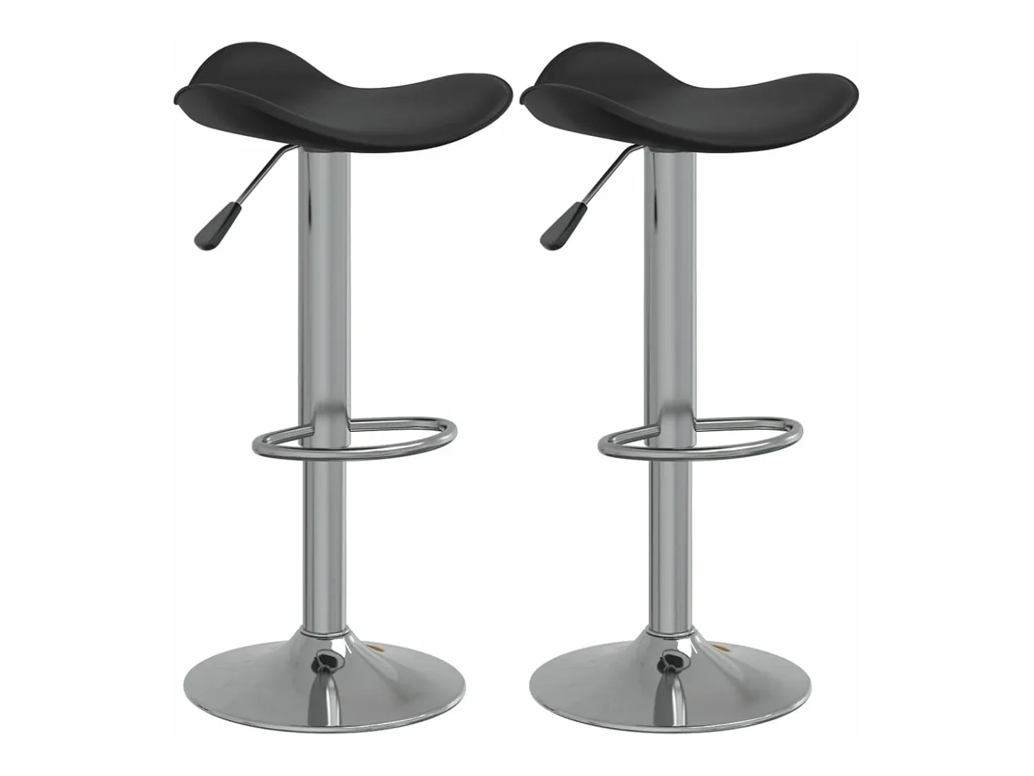 Bancos de bar 2 pcs aço cromado e couro artificial preto