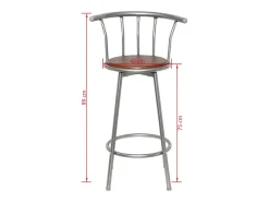 Bancos de bar 2 pcs castanho aço