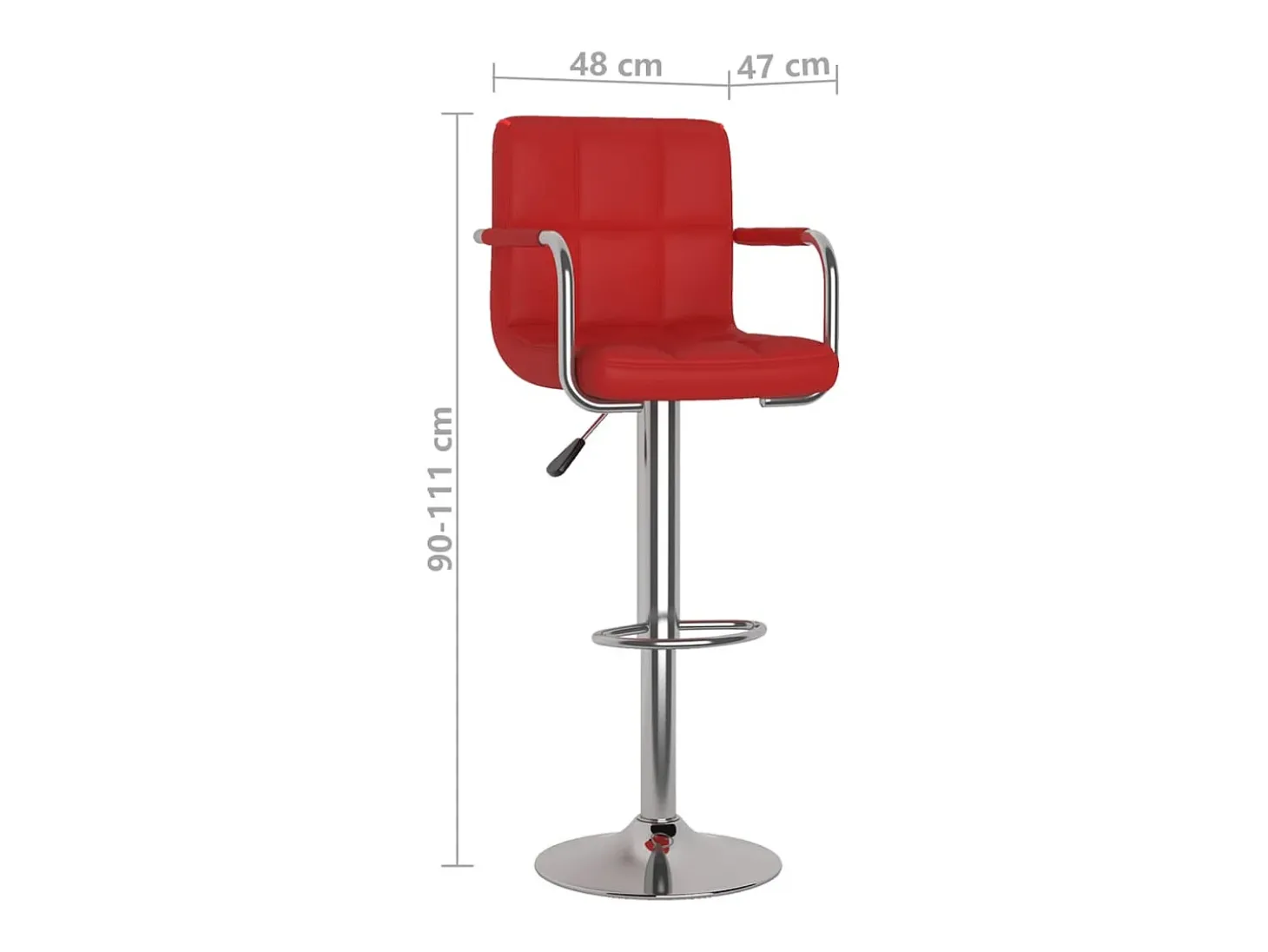 Bancos de bar 2 pcs couro artificial vermelho tinto