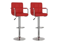 Bancos de bar 2 pcs couro artificial vermelho tinto