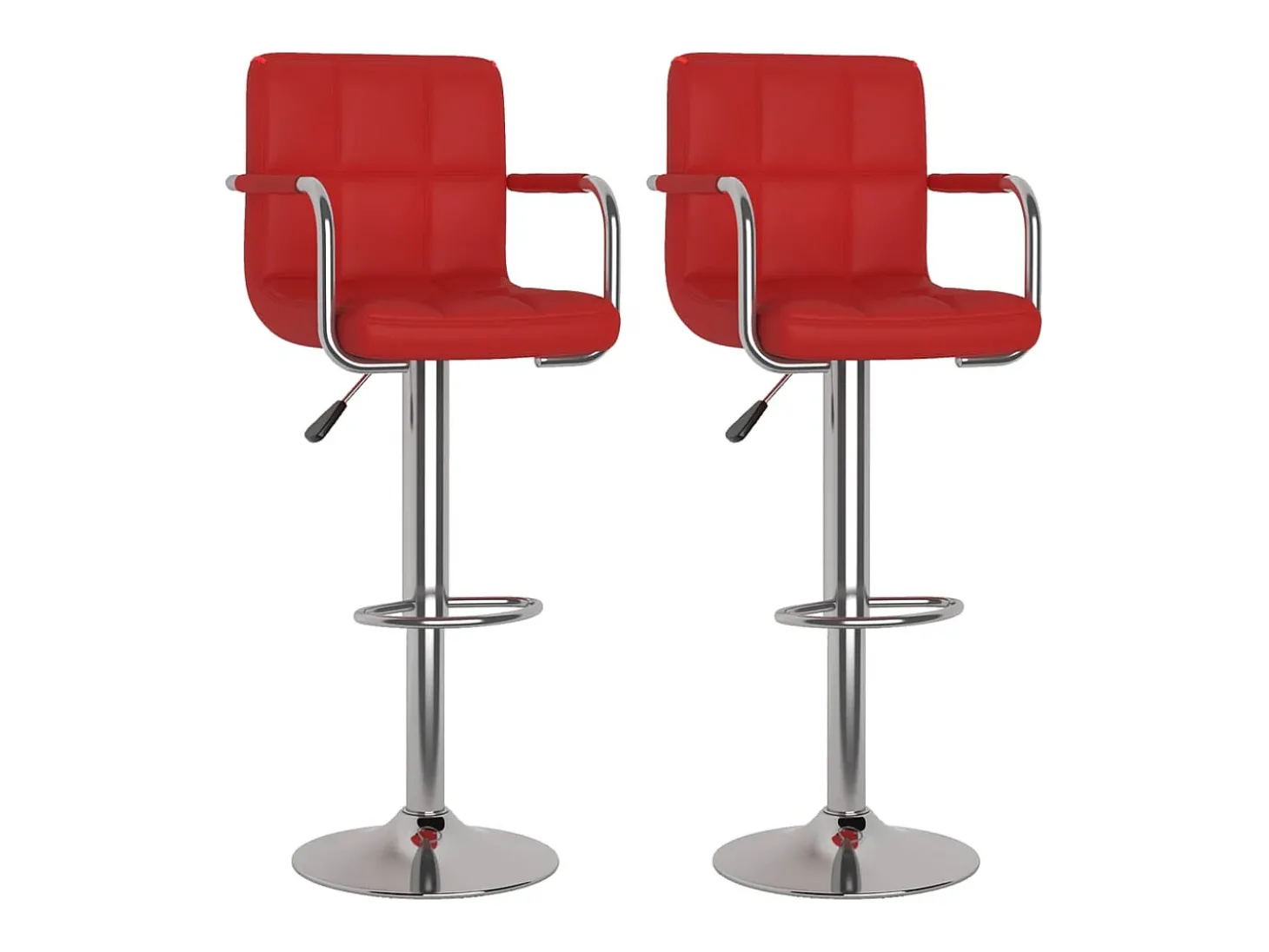 Bancos de bar 2 pcs couro artificial vermelho tinto