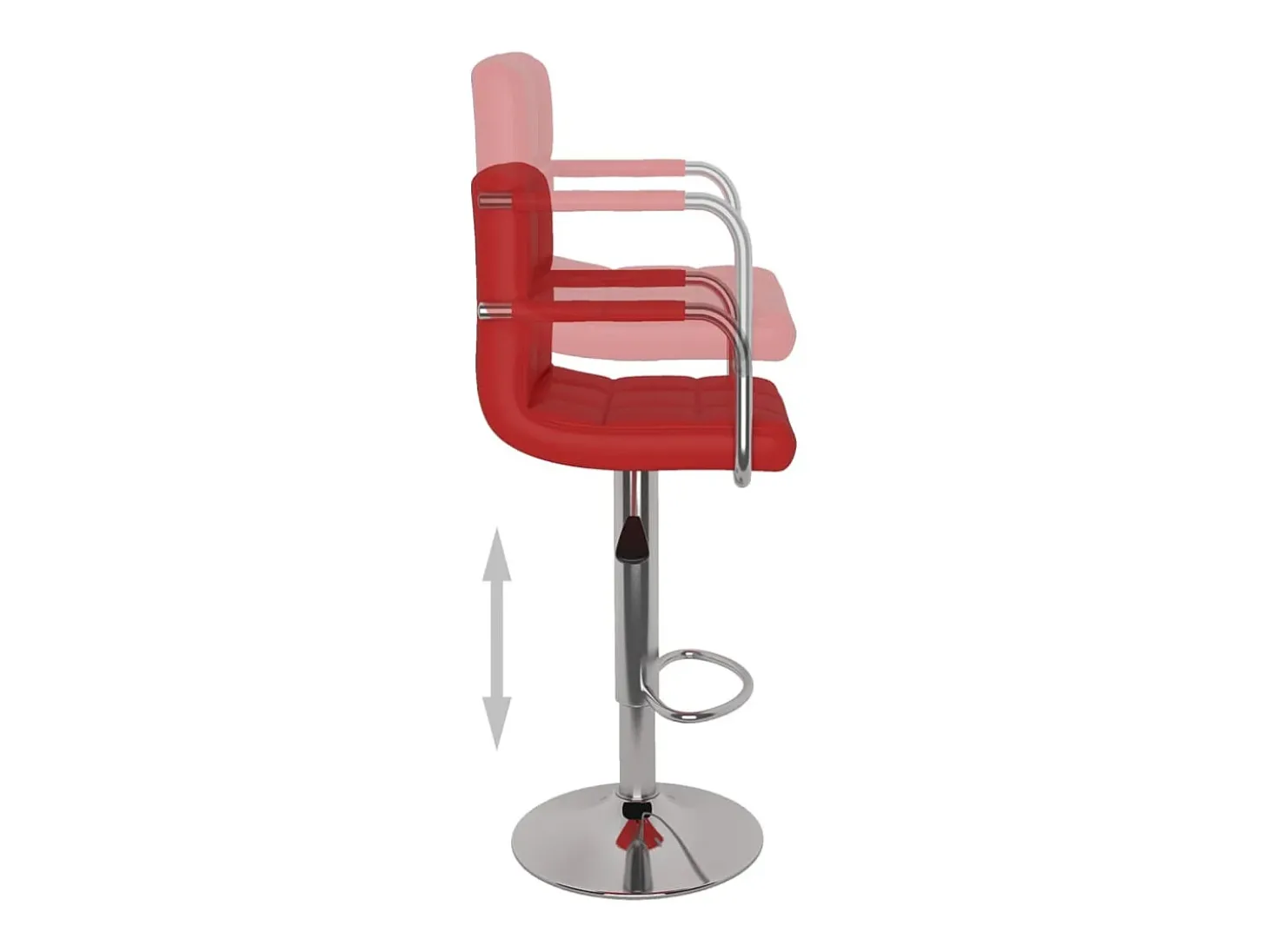 Bancos de bar 2 pcs couro artificial vermelho tinto