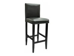 Bancos de bar 6 pcs couro artificial preto