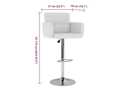 Bancos de bar 2 pcs couro artificial branco