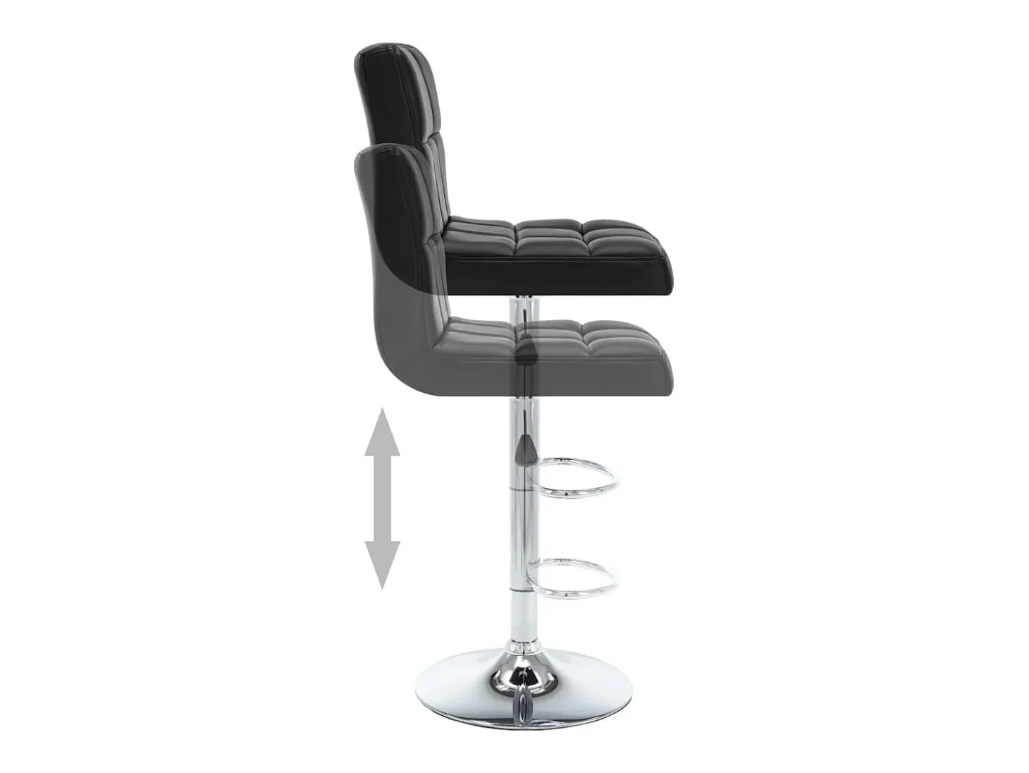 Bancos de bar 2 pcs couro artificial preto