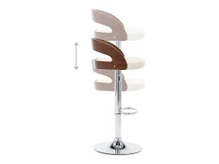 Bancos de bar 2 pcs couro artificial creme e madeira curvada