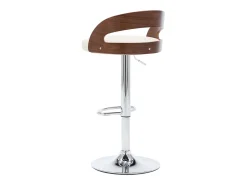 Bancos de bar 2 pcs couro artificial creme e madeira curvada