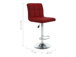 Bancos de bar 2 pcs couro artificial vermelho tinto